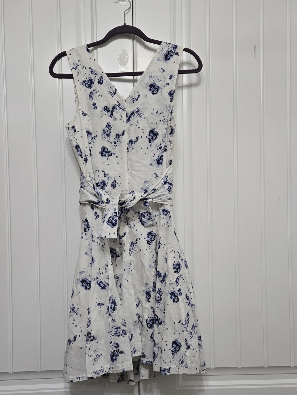 Rebecca Taylor Sleeveless Meteor Dress Blue White TieTag Size 6 - Picture 9 of 13